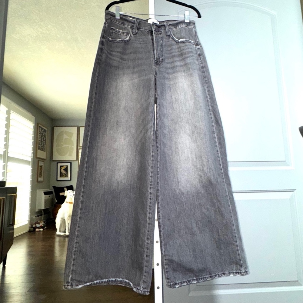 Wide Leg Gray Jeans Sz 8